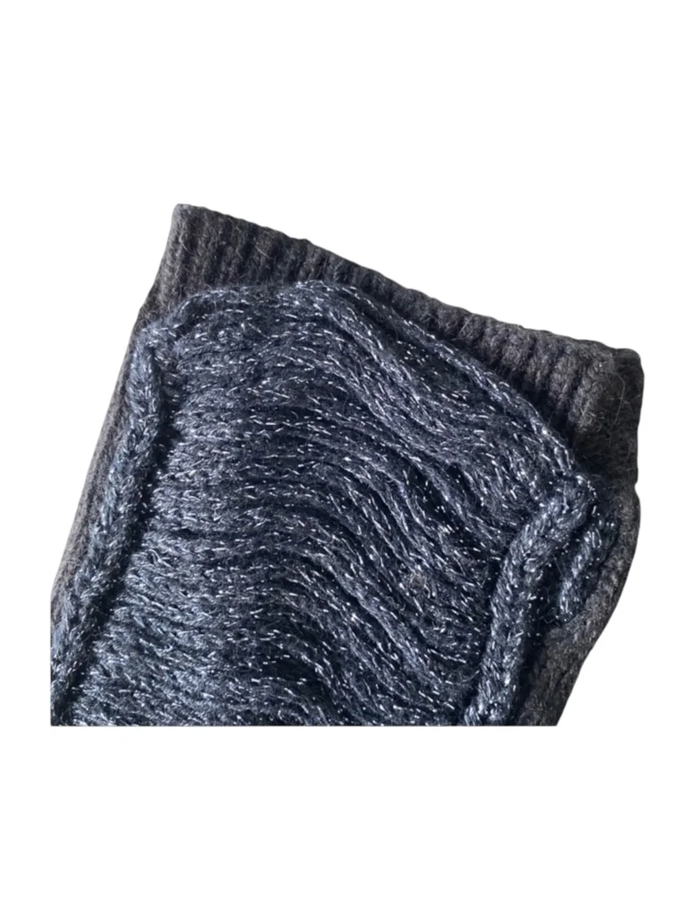 Rare: new Pencey ✵ Fringe Fingerless Gloves ✵ Black Metallic ✵ Edgy Chic Blingy